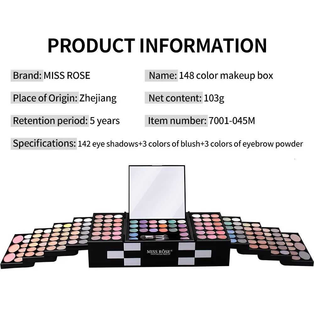 MISS ROSE Makeup for Women Full Kit All in One Makeup Gift Sets Eye Shadow Powder Eyebrow Lipstick Concealer Blush Brush PaletteT251122