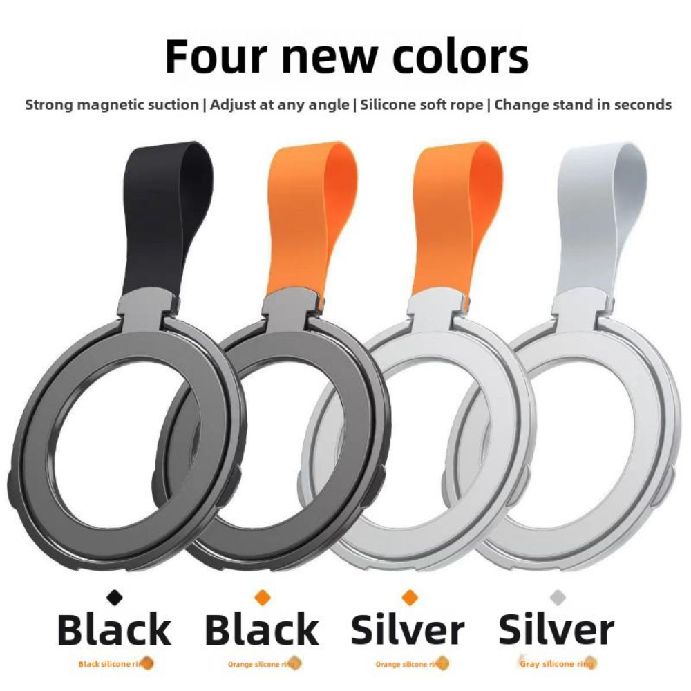 New MagSafe magnetic ring buckle bracket, creative silicone lanyard type, ultra-thin rotating desktop phone holder