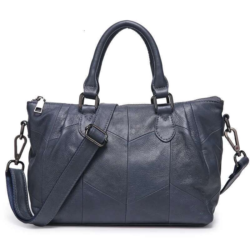 Women S Genuine Leather Handbags Large Casual Totes Brand Design Purses Lady Shoulder Crossbody Bags Solid Color Hand Bag Bag