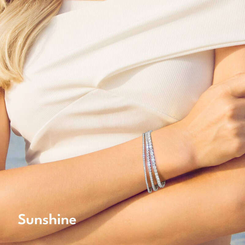 Stone Tennis for Women, Platinum Gold Plated, 2mm VVS1 GRA Silicon Stone, Double Safety Clasp, Hypoallergenic Men's Bracelet