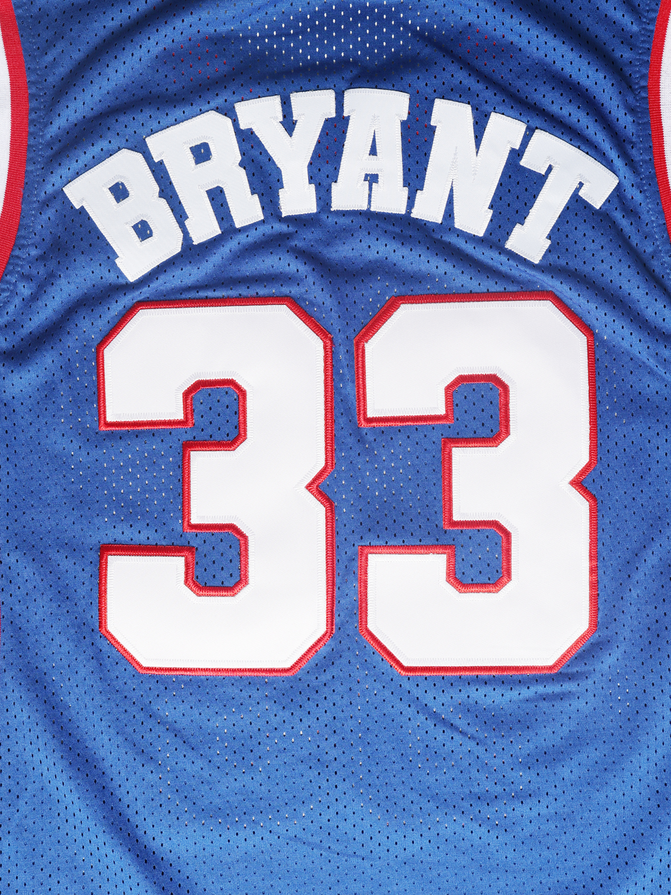 Mens Blue 33 BRYANT Embroidered Basketball Jersey Sleeveless Mesh Round Neck Sports Top with McDonald's All-American Design Loose Fit for Parties