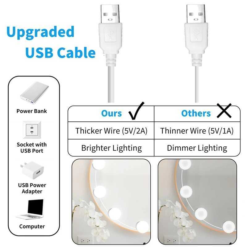 AS94-LED Vanity Mirror Lights With 14 Dimmable Bulbs10 Brightness Levels AdjustableFor Makeup Desk Bathroom Dressing Room M251122