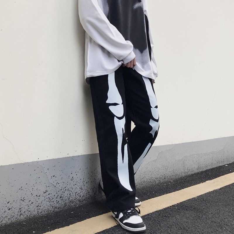Mens Casual Strt Style Trendy Cross Print Fashionable Slightly Flared Black and White Color-Block Design Sweatpants Men Pants X2511151