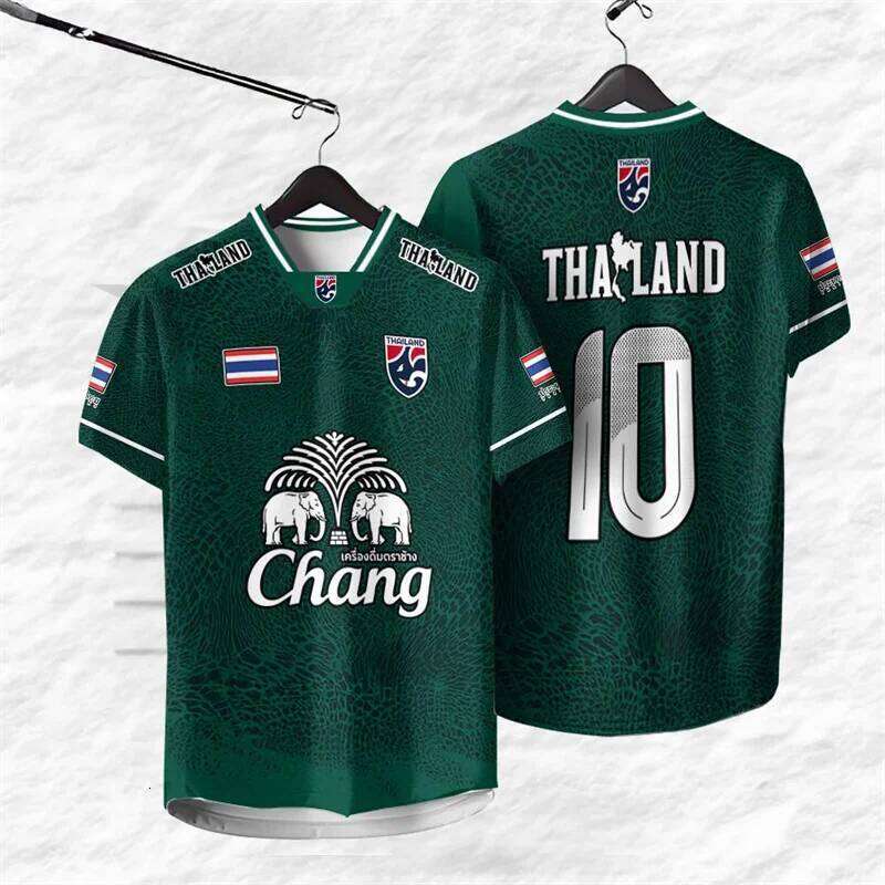 Thailand Number 10 Jersey T-shirt For Men Elephant Print Graphic Short Sleeve Sport T Shirt Outdoor Summer Daily Breathable Tee