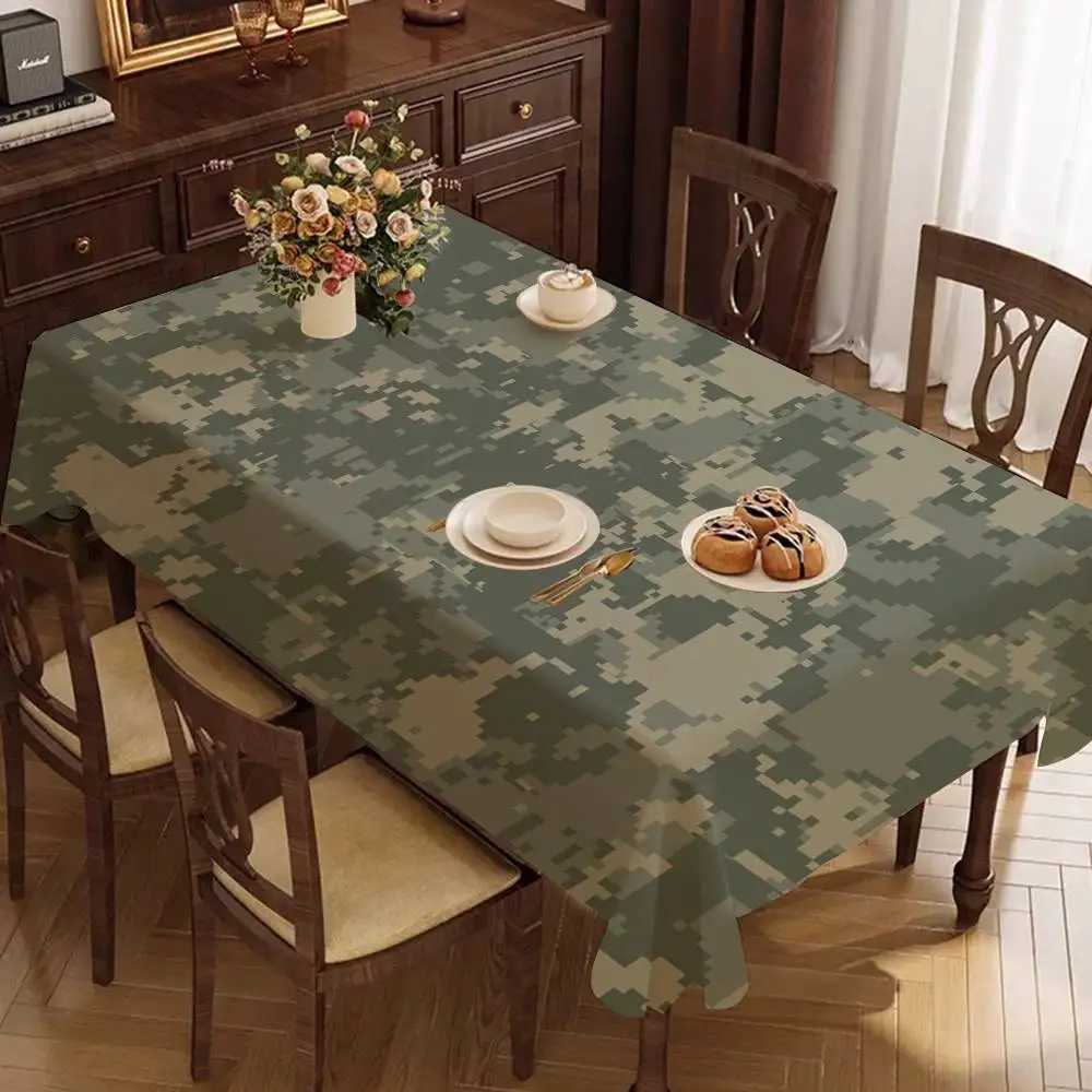 Color Camouflage Tablecloth Waterproof Stain Resistant Party Decoration Restaurant Cafe Dining Table Tablecloths 90X140cm C251122