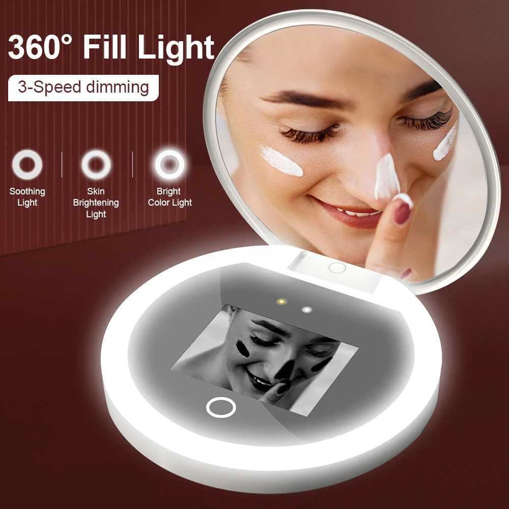 Smart Sunscreen Led Light Portable Makeup Mirror Uv Camera Visual Face Sunscreen Makeup Mirror M251122