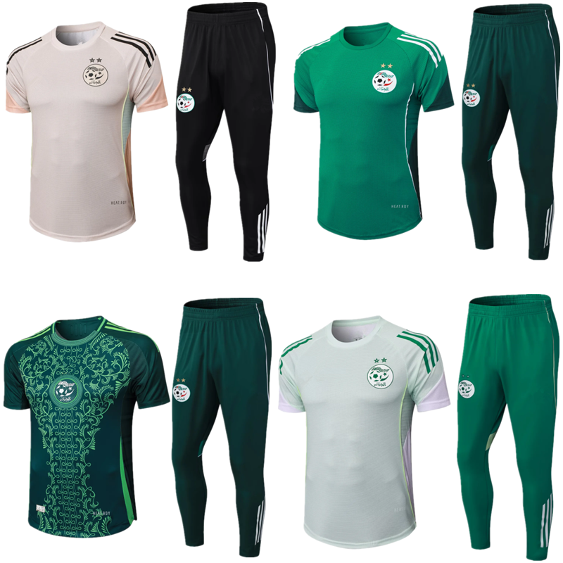2025 Algeria Player Version Tracksuit Football Training Suit 24 25 MAHREZ Slow Walking and Running Sportswear Short Sleeve Suit