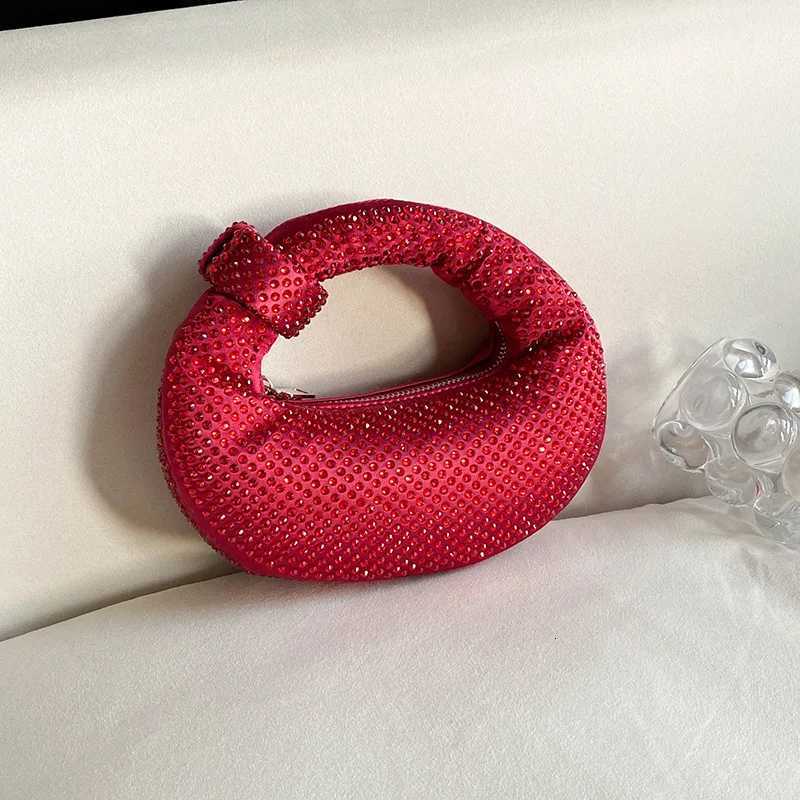 PC Solid Color Zipper Diamonds Mini Evening Bags 2026 High Quality Party Bags Exquisite Niche Design Versatile Womens Handbags K251121