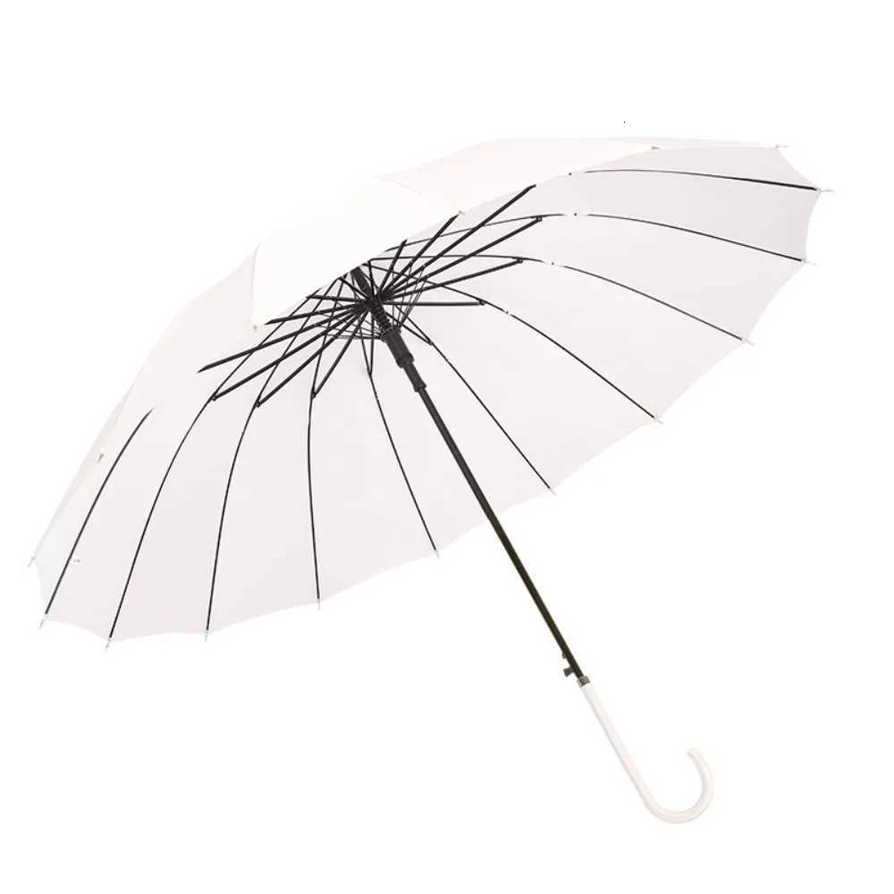 16 Bone Small Umbrella Long Straight Handle Umbrella PVC Waterproof Umbrella Upgraded Windproof Umbrella Outdoor Large UmbrellaM251122