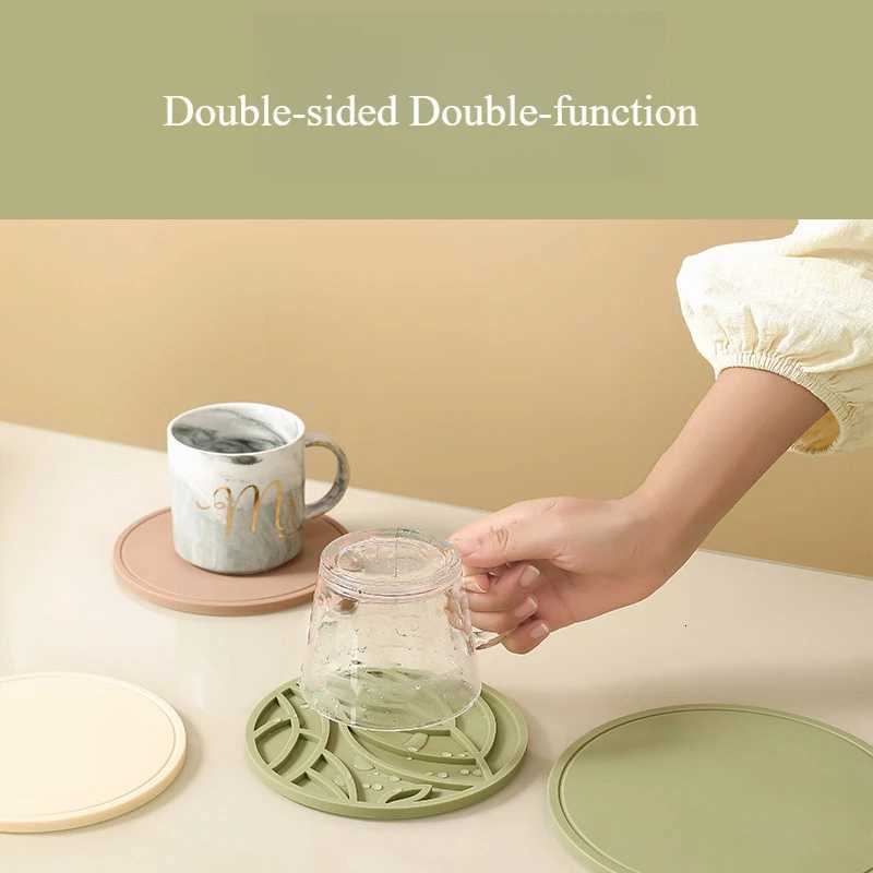 Kitchen Silicone Round Heat Resistant Mat High-Temperature Thick Pot Holder Durable Coaster Stylish Non-Slip Table Pad C251122
