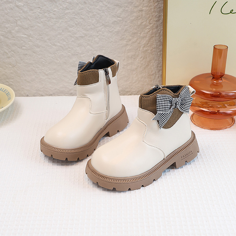 New designer shoes Girls Boots Children s Short Boots New Baby Fleece Lined Leather Boots Little Princess Leather Boots Winter Stylish Martin Boots