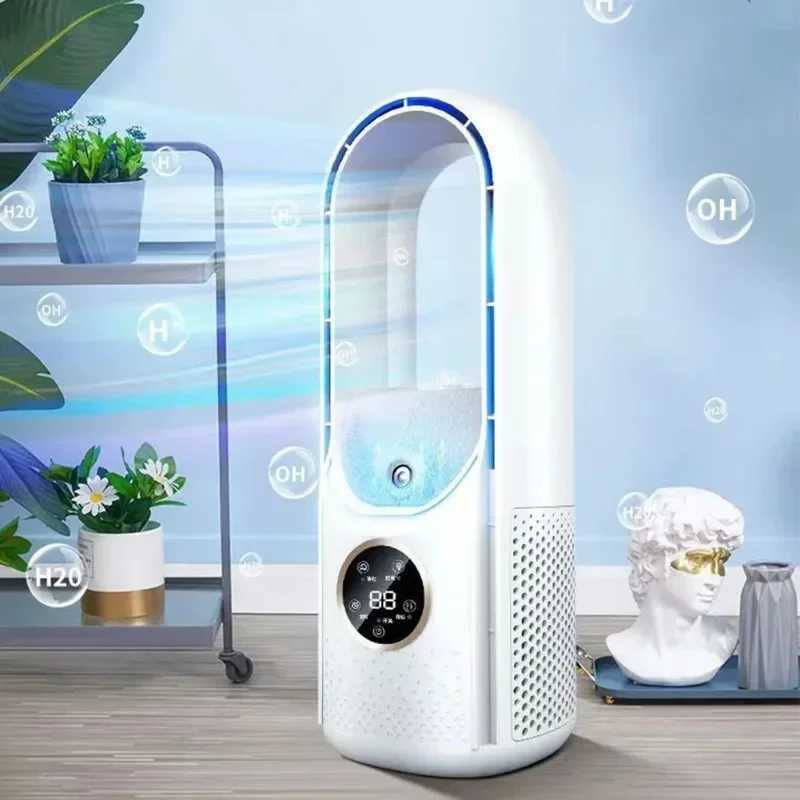 Silent air conditioning fan portable air cooler fan LED display screen smoke-free electric fan 6-hour timer USB charging heater fanT250422