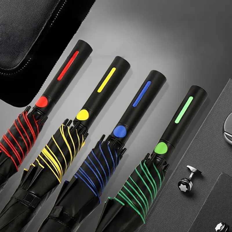 1Pc Large Umbrella Two-Color Sturdy Vinyl Umbrella Inside and Outside Large Wind-Resistant and Rain-Proof Business UmbrellaM251122