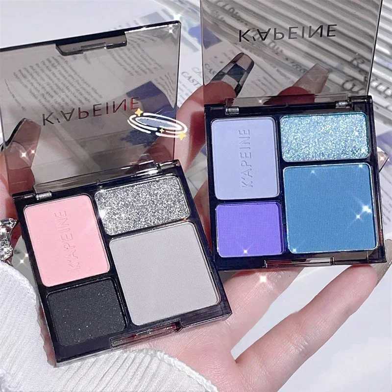 4-Color Eye Shadow Palette Makeup Glitter Blue Pearlescent Metallic Korean Acrylic Smoky Eye Shadow Palette Makeup CosmeticsT251122