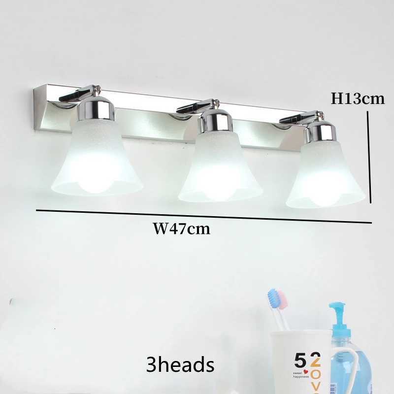 Modern Wall Mirror Light for Bathroom Dressing Room 3/4/5 Lights Silver Wall Lamp Glass Lampshade E27 Indoor Decoration Lighting M251122