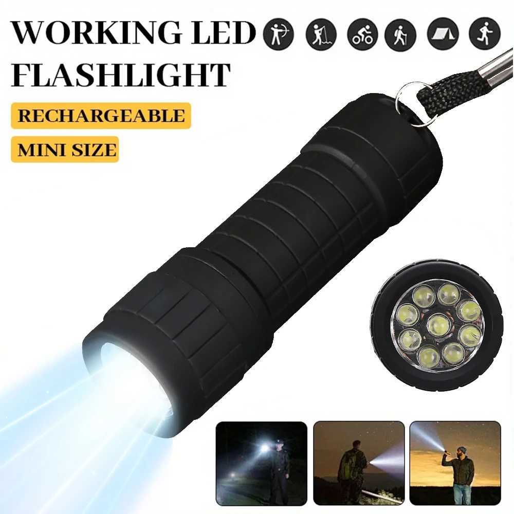 Mini Portable Flashlight Nine XPE Lamp Beads Strong Lighting Using 3 NO7 Batteries Fixed Focus Pocket Outdoor Emergency Torch C251122