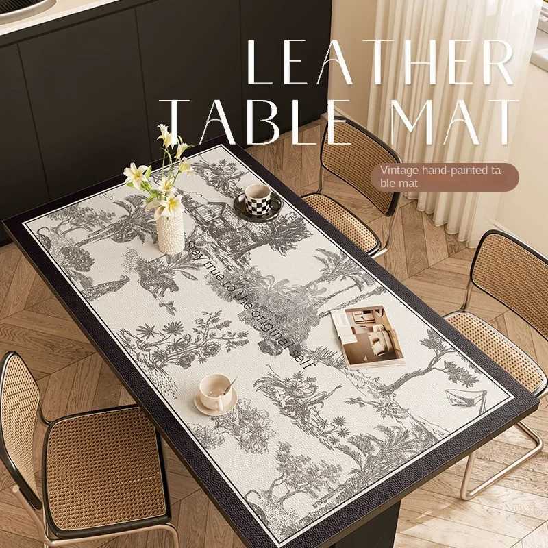 American High-end Tablecloth Waterproof and Oil-proof Leather Rectangular Coffee Table Tabletop Non-slip Mat Mantel De Mesa C251122