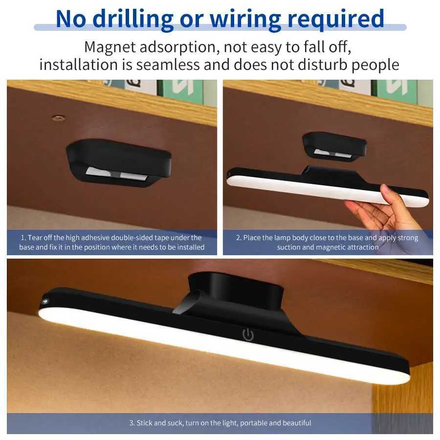 LED Makeup Lamp Light 3 Colors Mirror Light USB Rechargeable Hanging Magnetic Lamp Touch Switch Selfie Light Closet Lighting M251122