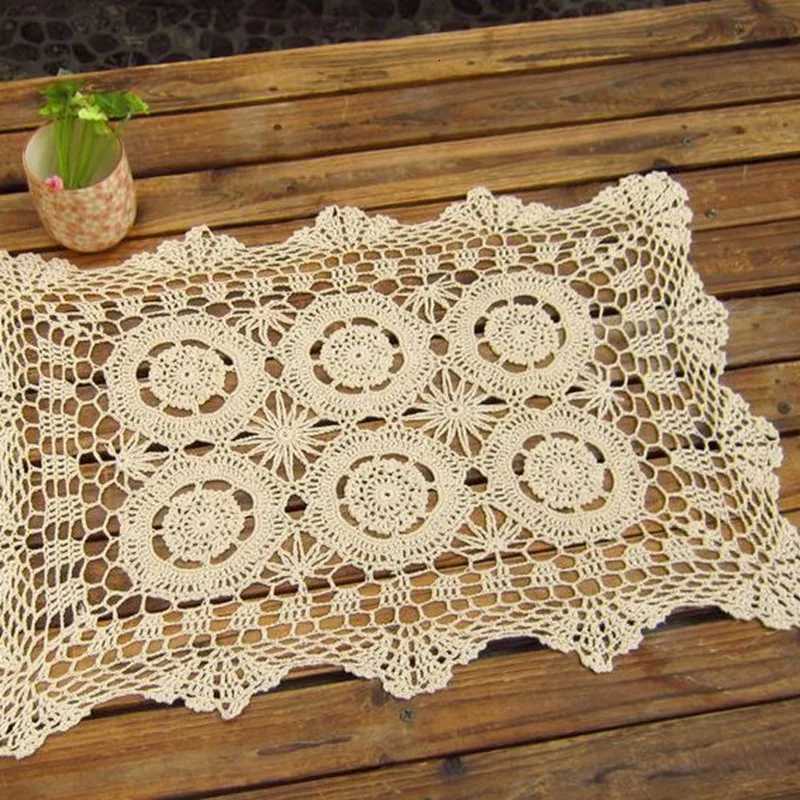 Crocheted Doilies 35x50cm 12X18 inches Vintage Place Mat Handmade Crochet Lace Table Mat C251122