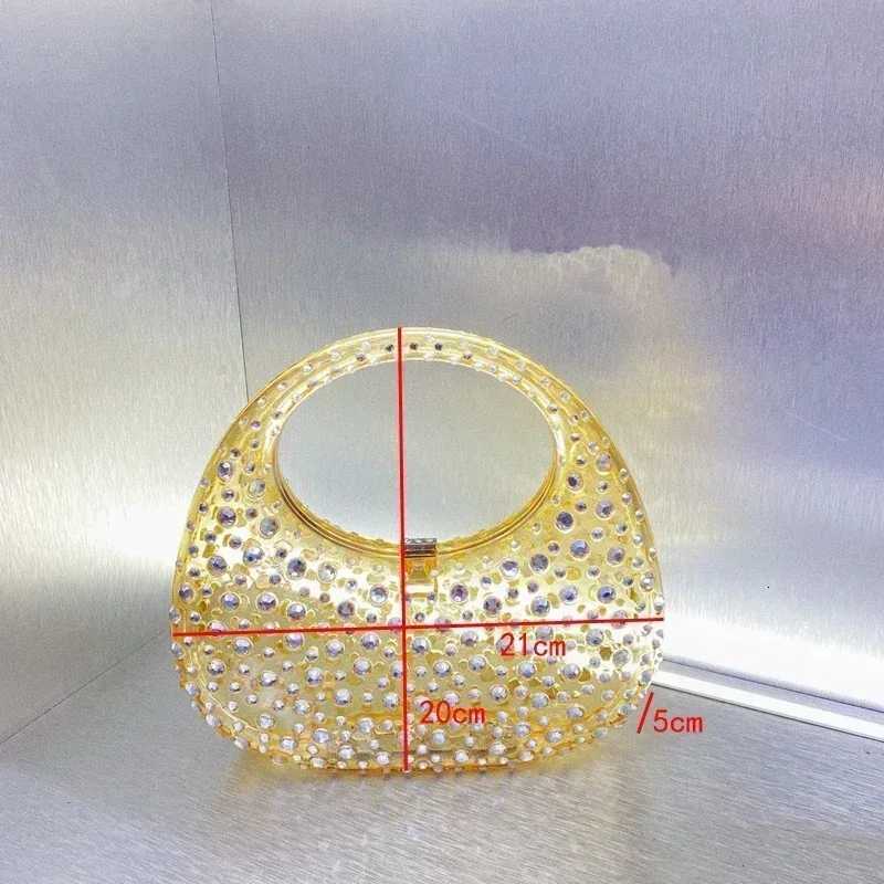 Handmade Rhinestone Purses and Handbags for Women Luxury Designer Transparent Top Handle Bags Banquet Bag Evening Clutch Bags K251121