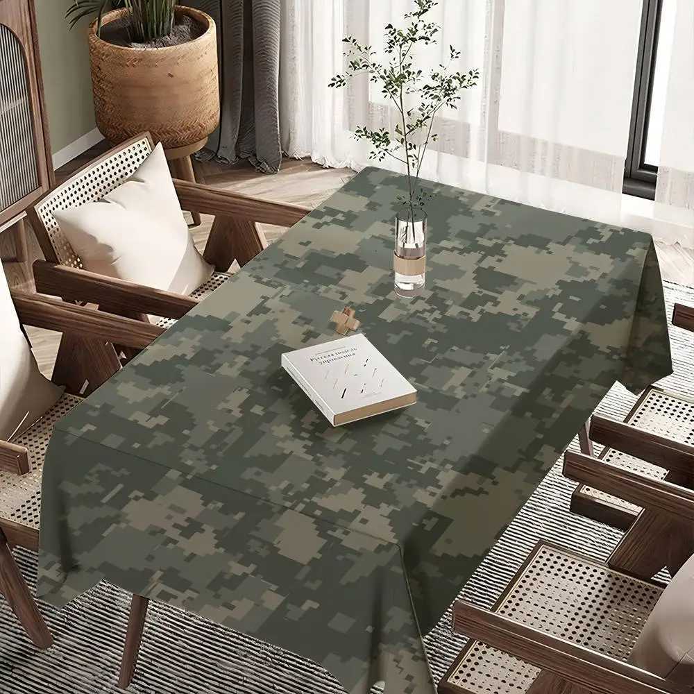 Color Camouflage Tablecloth Waterproof Stain Resistant Party Decoration Restaurant Cafe Dining Table Tablecloths 90X140cm C251122