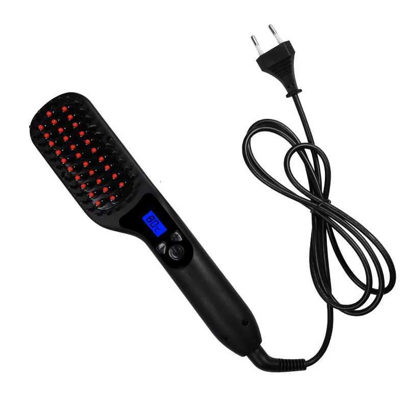 2025 New Ceramic Hair Straightening Brush LCD Comb Irons Electric Hair Straightener BrushT251122