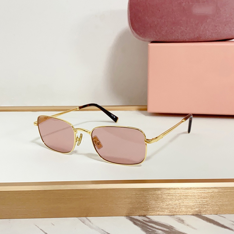 Fashion Symbol Designer Sunglasses For Women 53 rectangle sunglasses slim metal frame light pink lenses Brand designer reading glasses working dressing with box