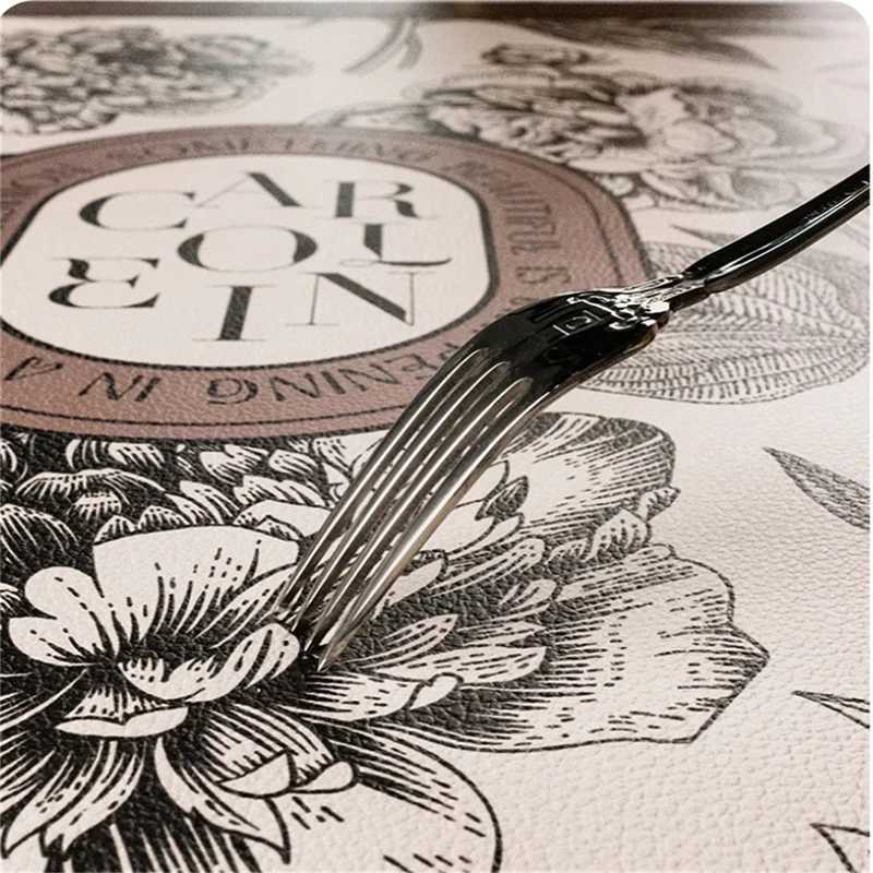 Luxury Retro Placemats for Dinner TableWashable Leather Place MatNon-SlipHeat ResistantIndoor Dining Table Decor C251122