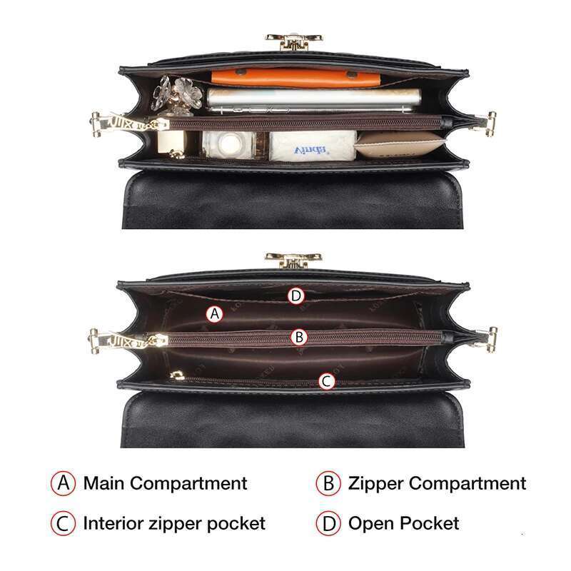 FOXER Women Split Leather Messenger Bags New Designe Lady Stylish Chains Lattice Shoulder Crossbody Bag Female Classical Flap Bag