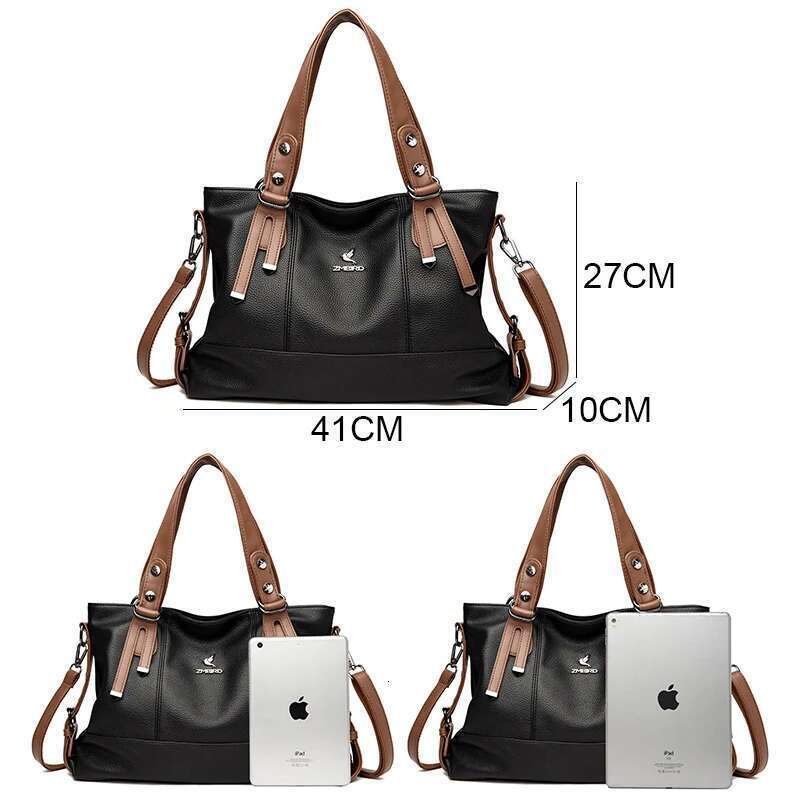 Cow Handbag Women Genuine Leather Shoulder Bags Natural High Quality Cowhide Crossbody Large Capacity Messenger Bag Bag
