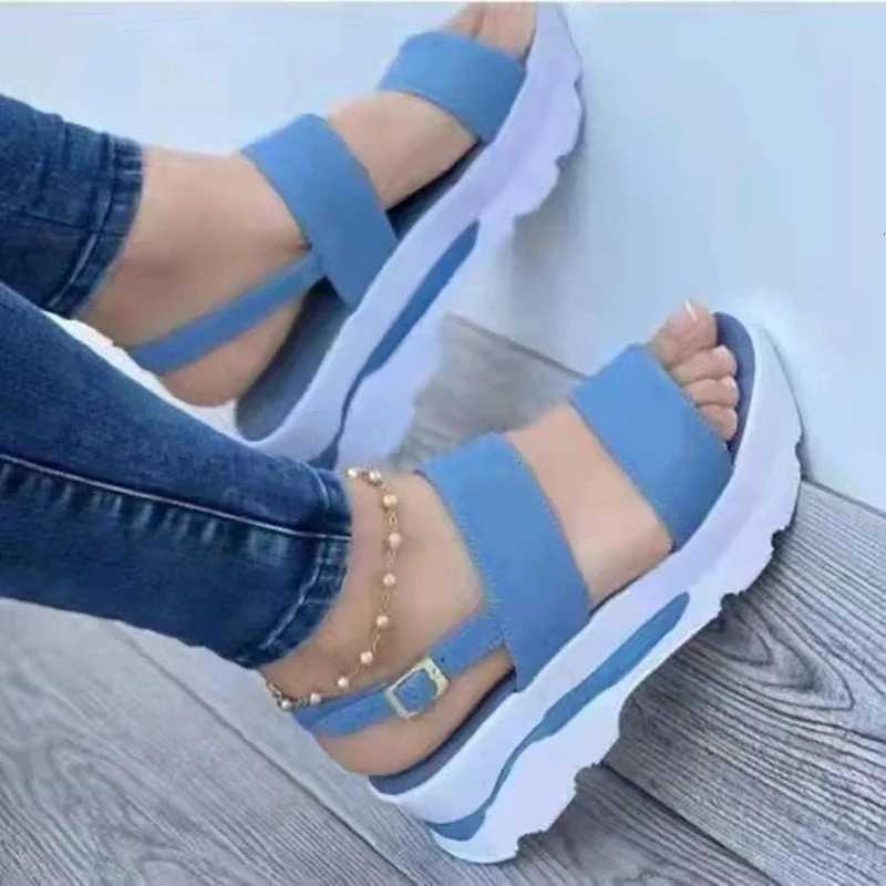 Womens Wedge Sandals Summer Trend Solid Color Open toe Slide Casual Anti slip Shopping Selling 3643 250421BJ