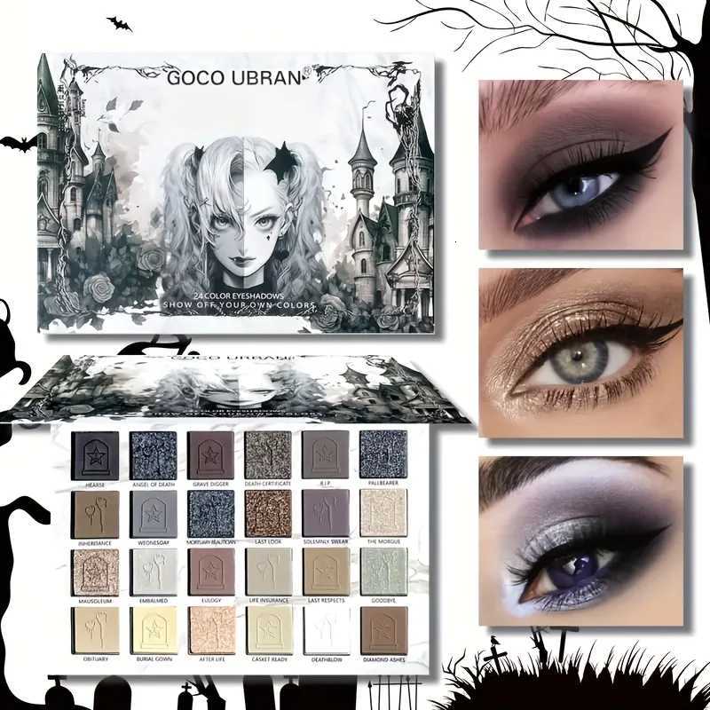 24 Color Vampire Diaries Eyeshadow Palette Dark Elf Gothic Matte Shimmer Dual Finish 12H Wear No Clumping High PigmentPerfectT251122