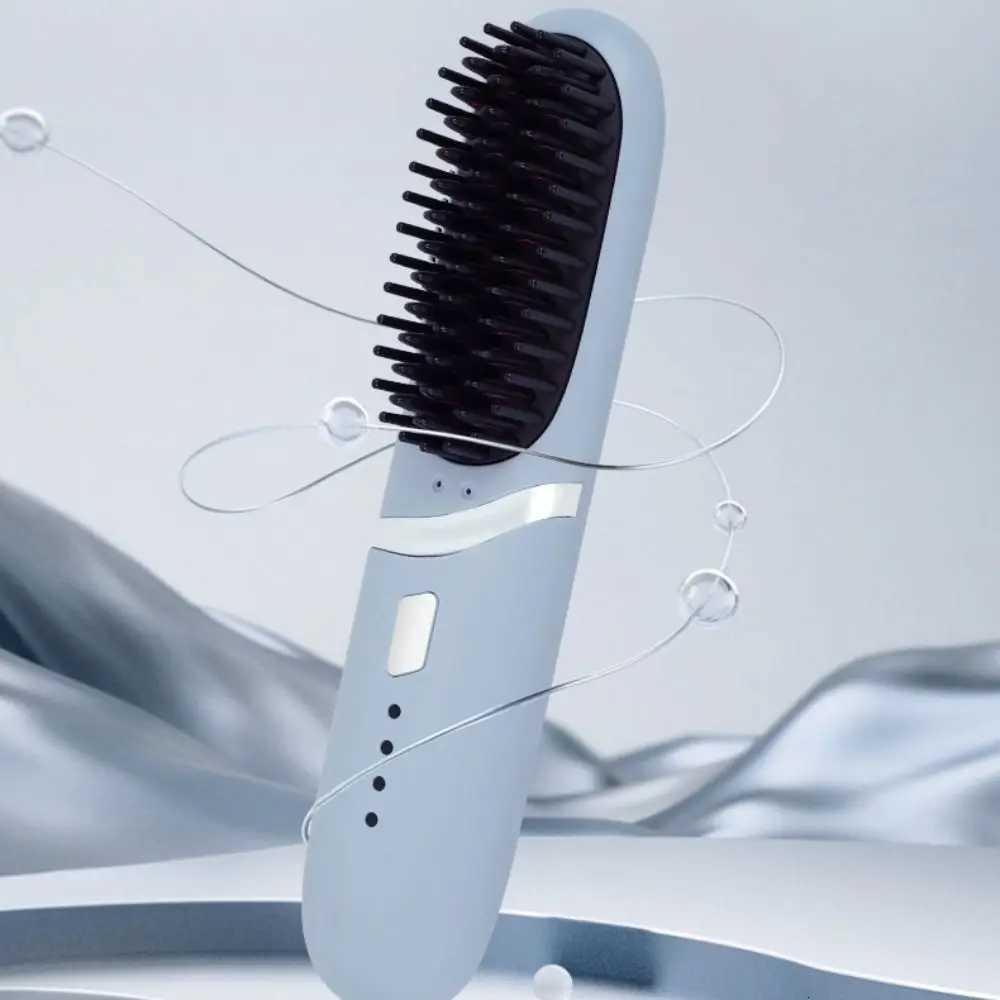 Negative Ion Heating Straightening Comb Long Lasting Straight Roll Dual-Purpose Charging Straight Hair Comb Wireless Fast HeatT251122