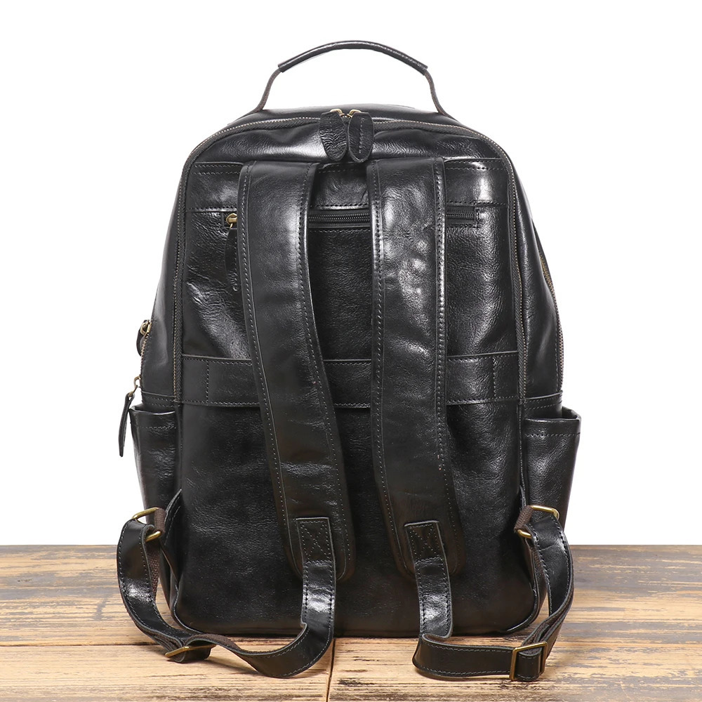 LUOKIR Genuine Leather Backpack for Men Business Travel Suitcase Fashionable Trendy Large Capacity Laptop Bag 251111