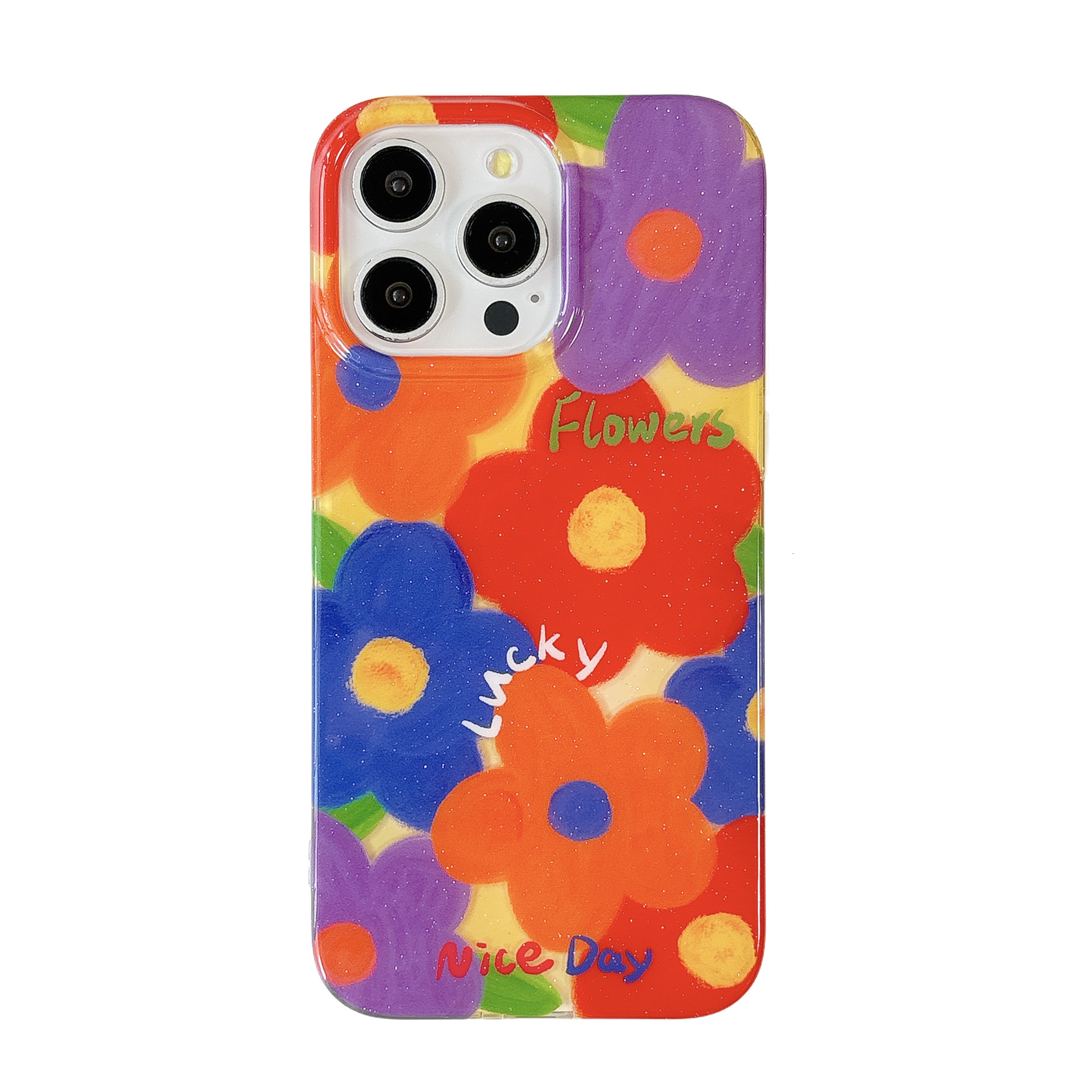 Oil Painting Colorful Flowers Phone Case Compatible iPhone 16/15 Pro Max Stand Full Coverage Protective Case for Women