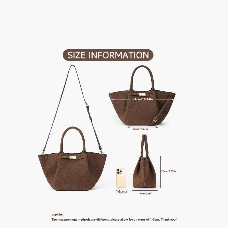 Imitation suede wing bag fashionable dumpling bag womens handbag large capacity tote bag versatile womens bag K251121