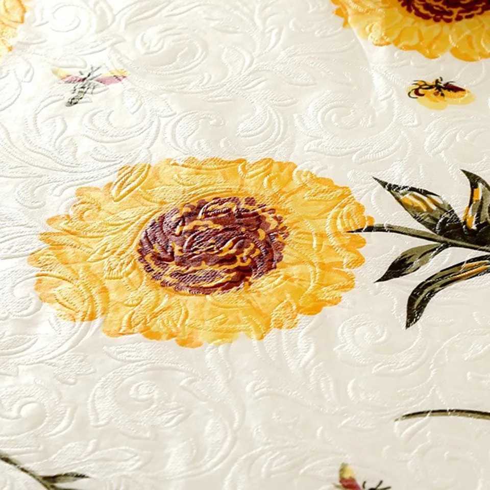 1pc PVC Round Table Cloth 152cm 180cm For 4/6 Seaters New Year Dining Table Cover Waterproof Oilproof Floral Printed Tablecloths C251122