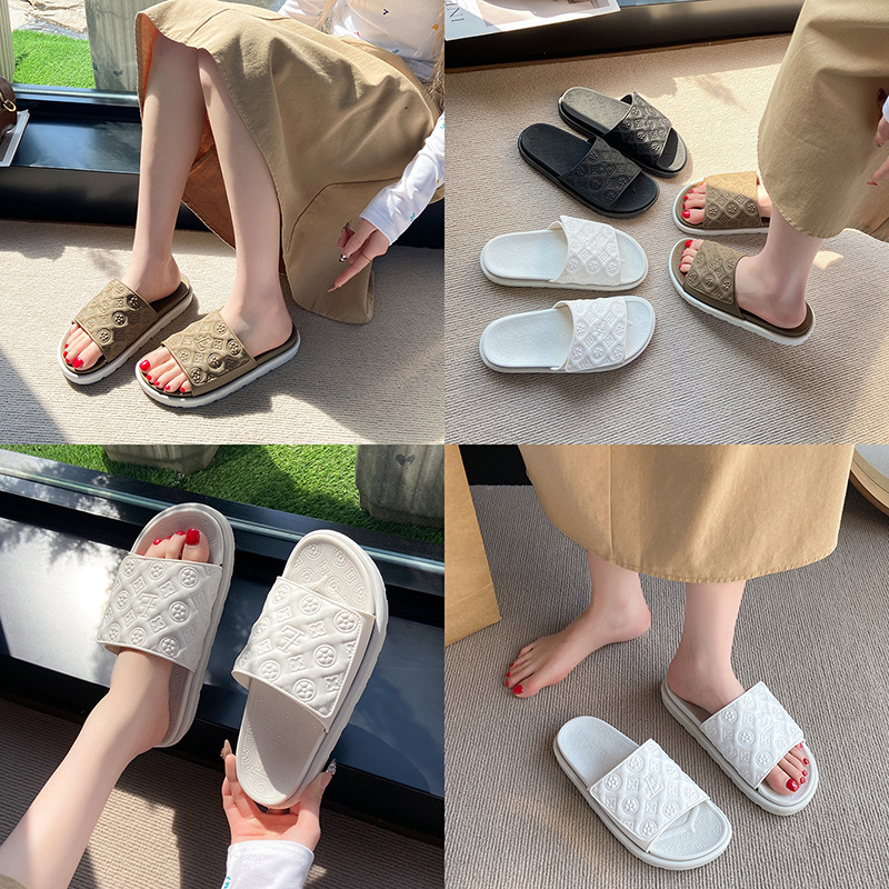 Free shipping design: Casual and versatile couple slippers, popular for both men and women, thick-soled sponge cake, soft-soled anti-slip, niche cool 