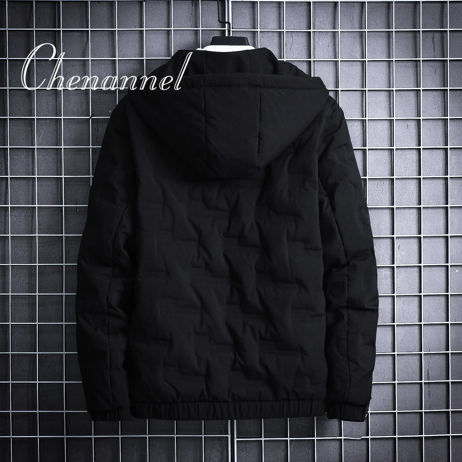 Fashion Men Hiking Down Cotton Jacket Hooded Parkas Zip Pocket Outerwear Casual Padded and Coat Autumn Winter 251110