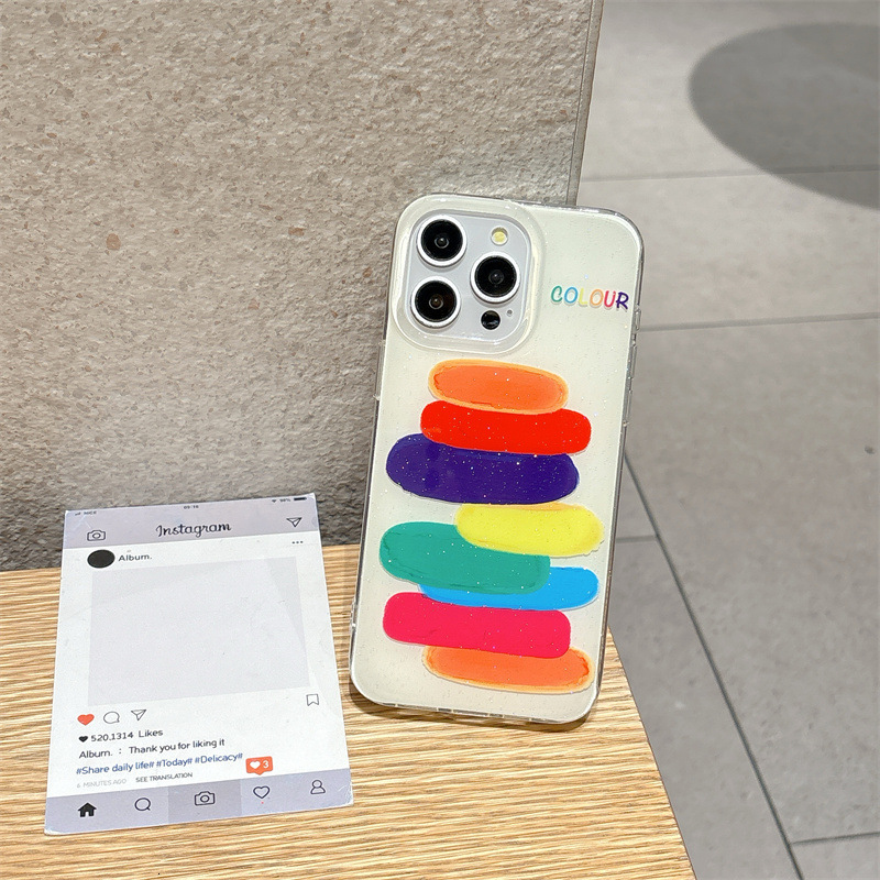 Colorful Graffiti Stacked Color Blocks Phone Case Compatible with iPhone 17 Pro Max New Creative Protective Case iPhone 16/15 Pro