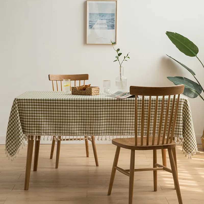 Checkered Tablecloth Kitchen Wedding Holiday Table Decoration Tablecloth Outdoor Bohemia Cotton Picnic Geometric Tablecloth C251122