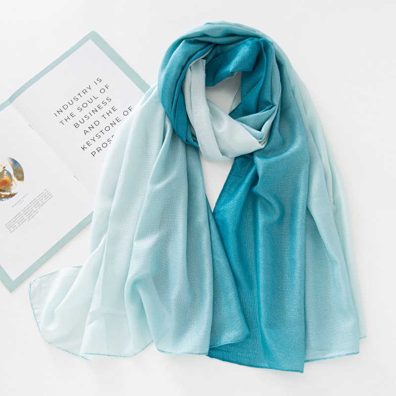 K480 New linen cotton splicing scarf long warm shawl autumn and winter versatile literary Japanese style female headscarf gradient color scarf