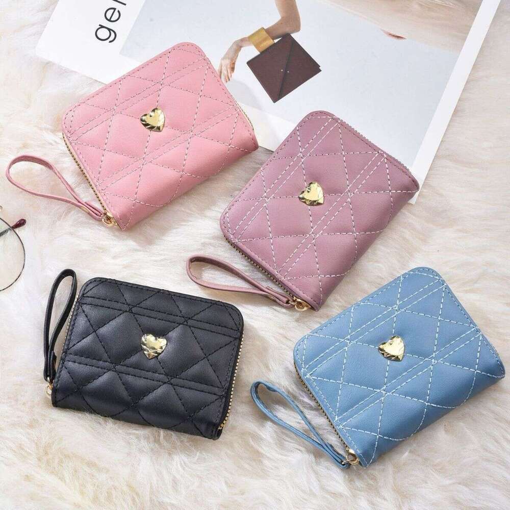 New 2025 Women's Wallet Japanese and Korean Style Mini Small Card Bag, Pulling Chain, Simple, Large Capacity, Short Version