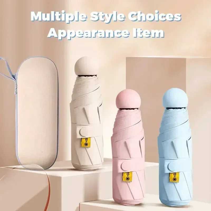 Small and Convenient 6-Bone Sunshade Umbrella with Black Glue Aluminum Alloy Windproof Umbrella Bone Sun Protection Index UPF50M251122