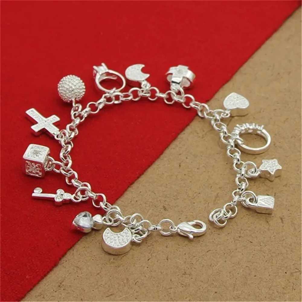 New 925 Sterling Silver Bracelet four-leaf Heart Snake Bone Bracelet For Women Men Charm Jewelry Gift J251122
