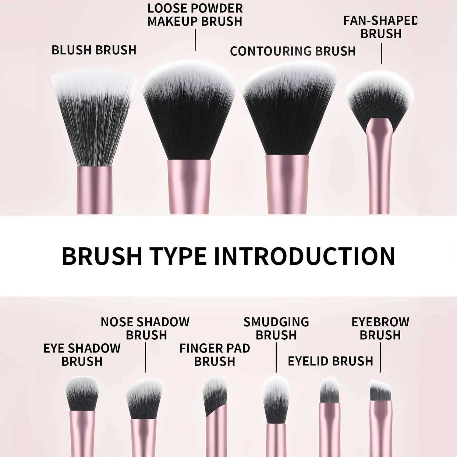 10 mini transparent handle brushescrocodile patterned bag makeup brush Travel portable Makeup Tool Professional with bag C251122