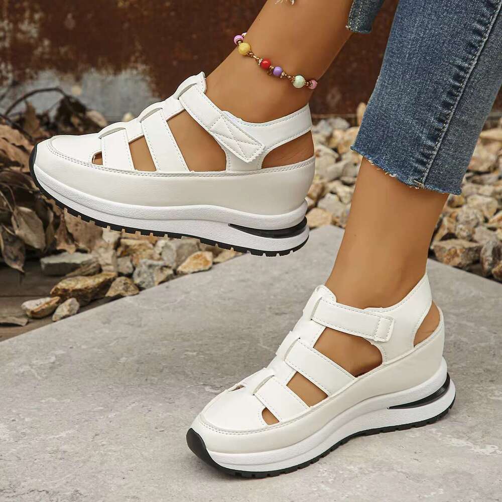 2025 New Women's Casual Summer Sandals Large Size Thick Bottom Slope Heel Hollow Soft and Comfortable Spring Insole dh5831323JY