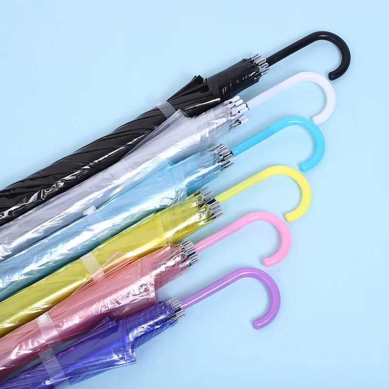 Long handle transparent umbrella Rainbow umbrella Student Children Adult colorful straight 8-bone umbrellaM251122