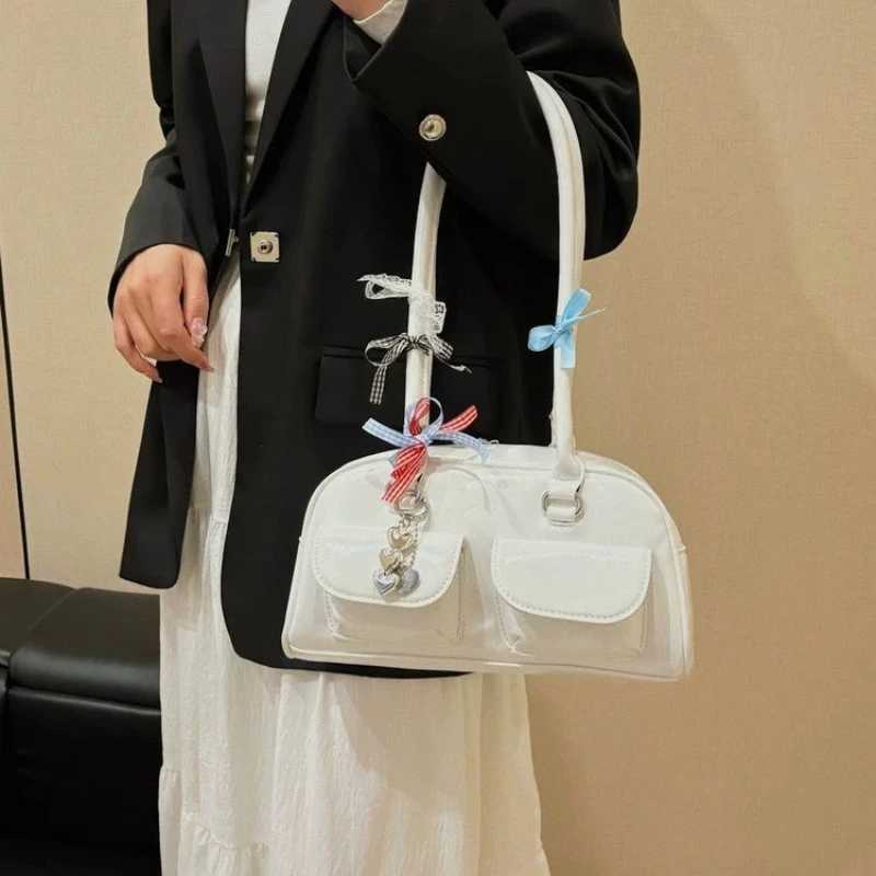 Large Capacity Brown Bowling Handbag Womens Shoulder Bag Retro Korean INS Style Autumn Winter New 2025 Fashion Trend BagT251122