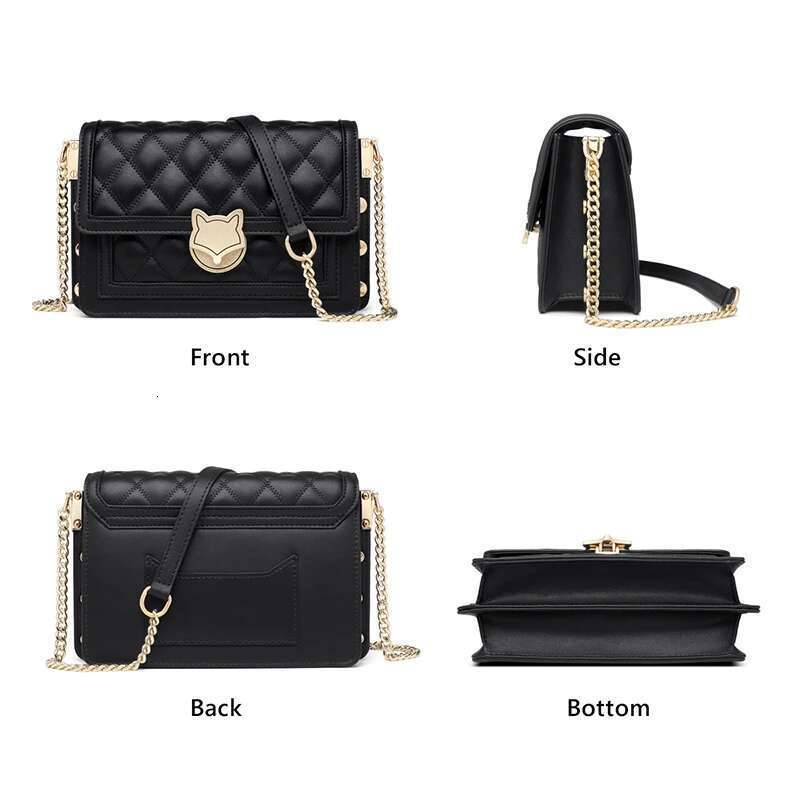 FOXER Women Split Leather Messenger Bags New Designe Lady Stylish Chains Lattice Shoulder Crossbody Bag Female Classical Flap Bag